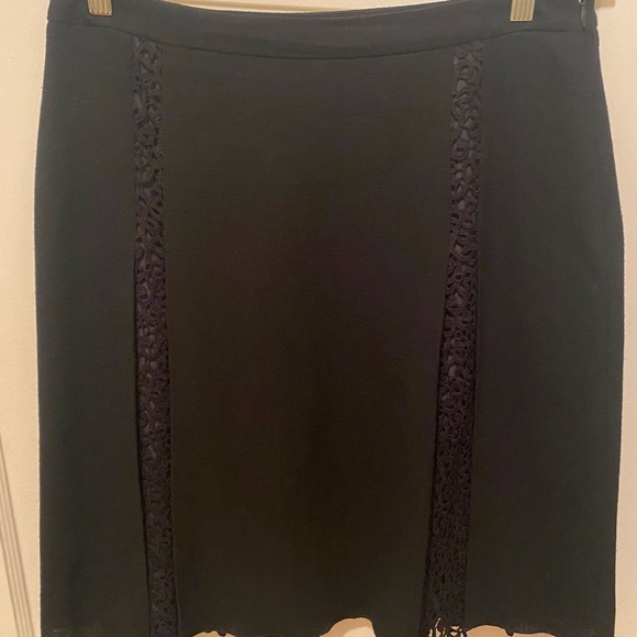 Valentino Black Skirt with Lace Panels - Picture 3 of 6